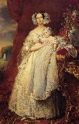 Franz Xaver Winterhalter Helene Louise Elizabeth de Mecklembourg Schwerin, Duchess D'Orleans with Prince Louis Philippe Alber France oil painting reproduction